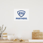 イリノイ州東部のPanthers Shield & Wordmarkロゴ ポスター (キッチン)