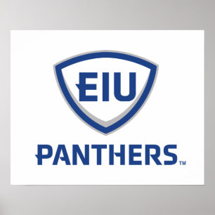 イリノイ州東部のPanthers Shield & Wordmarkロゴ ポスター