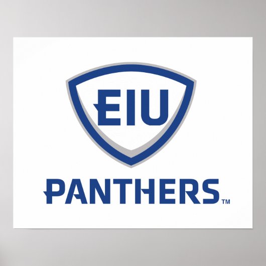 イリノイ州東部のPanthers Shield & Wordmarkロゴ ポスター (正面)