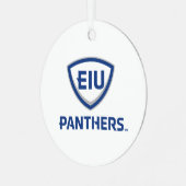 イリノイ州東部のPanthers Shield & Wordmarkロゴ メタルオーナメント (正面左)
