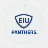 イリノイ州東部のPanthers Shield & Wordmarkロゴ メタルオーナメント (正面)