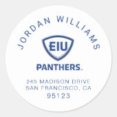 イリノイ州東部のPanthers Shield & Wordmarkロゴ ラウンドシール (正面)