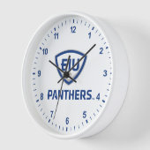 イリノイ州東部のPanthers Shield & Wordmarkロゴ 壁時計 (傾斜)