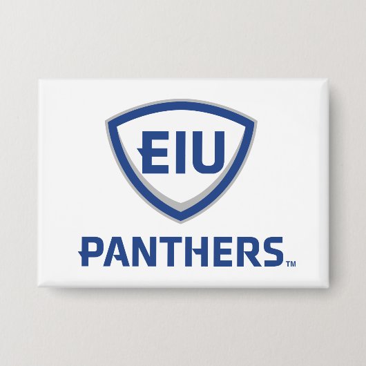 イリノイ州東部のPanthers Shield & Wordmarkロゴ 缶バッジ (正面)