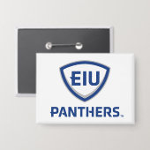 イリノイ州東部のPanthers Shield & Wordmarkロゴ 缶バッジ (正面/裏面)