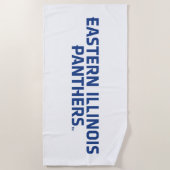 イリノイ州東部パンサーズ文字ロゴ ビーチタオル (正面)