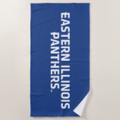 イリノイ州東部パンサーズ文字ロゴ ビーチタオル (正面)