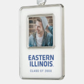 イリノイ州東部ワードマークロゴ2 シルバープレートフレームオーナメント (左)