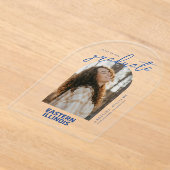 イリノイ州東部ワードマークロゴ アクリル招待状 (レイダウン)