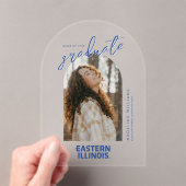 イリノイ州東部ワードマークロゴ アクリル招待状 (インサイチュ (ポータブル))