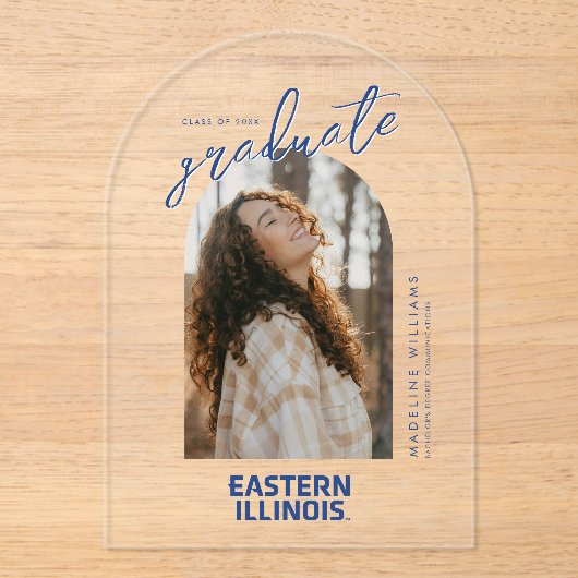 イリノイ州東部ワードマークロゴ アクリル招待状 (正面)