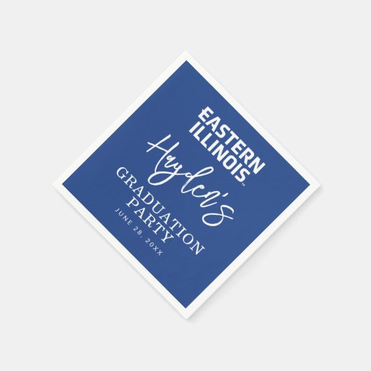 イリノイ州東部ワードマークロゴ スタンダードカクテルナプキン (角)