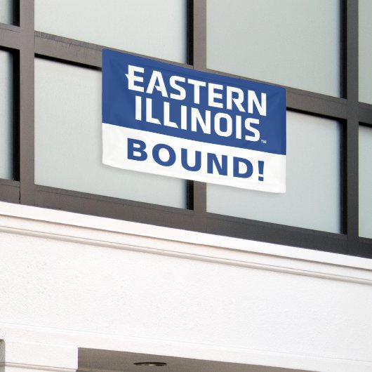 イリノイ州東部ワードマークロゴ 横断幕 (ビルの外側)