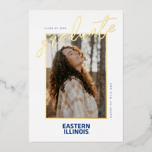 イリノイ州東部ワードマークロゴ 箔招待状 (正面)