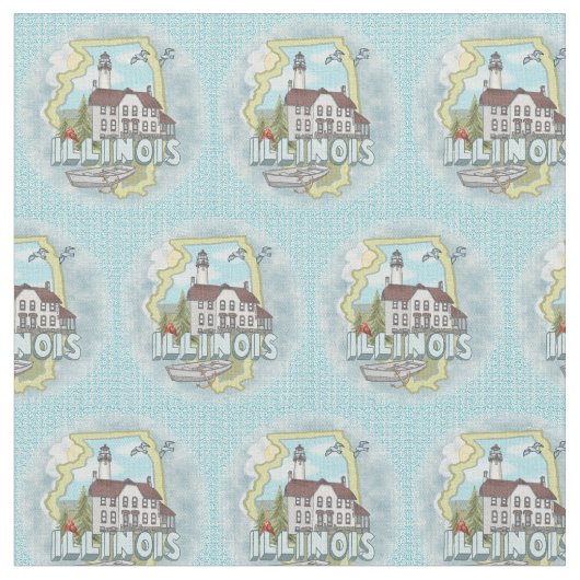 イリノイ州灯台 ファブリック (クローズアップ)