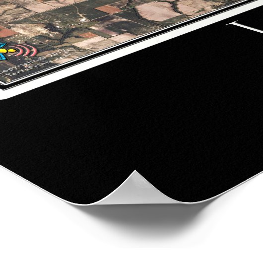 イリノイ州立湖の衛星ポスターマップ ポスター (角)