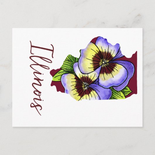 イリノイ州花 ポストカード (正面)