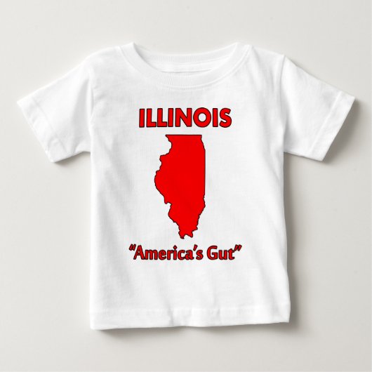 イリノイ州 - アメリカのお腹 ベビーTシャツ (正面)