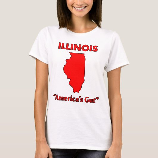 イリノイ州 - アメリカのお腹 Tシャツ (正面)