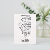 イリノイ州 アメリカ 地図 - プレーリー州の地図 ポストカード (スタンド正面)