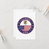 イリノイ州、イリノイ州Tシャツ、イリノイ州のステッカー カード (正面/裏面インサイチュ)