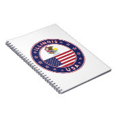 イリノイ州、イリノイ州Tシャツ、イリノイ州のステッカー ノートブック (右側)