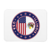 イリノイ州、イリノイ州Tシャツ、イリノイ州のステッカー マグネット (横)