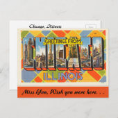 イリノイ州、シカゴからのご挨拶 ポストカード (正面/裏面)