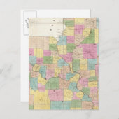 イリノイ州・ミズーリの地図 ポストカード (正面/裏面)