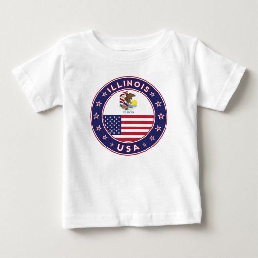 イリノイ州Tシャツ ベビーTシャツ (正面)