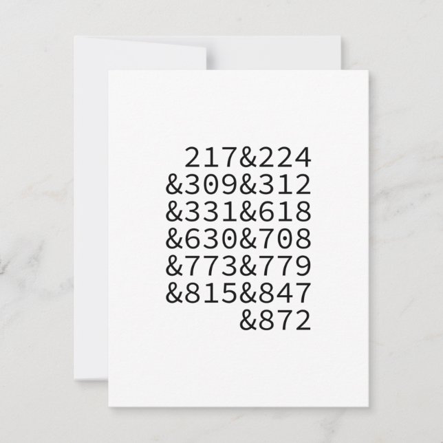 イリノイ市外局番 (正面)