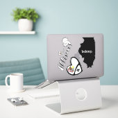 イリノイ愛、3デザイン、ダイカットシール シール (デスク上のノートパソコン)