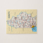 イリノイ旅行先の地図 ジグソーパズル (横)