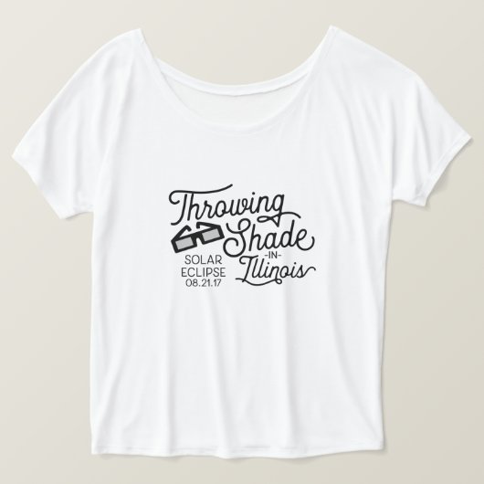 イリノイ日食に日陰を投げ太陽のる Tシャツ (デザイン正面)