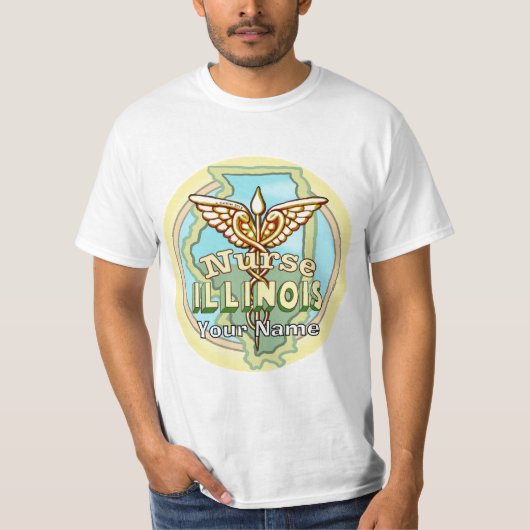 イリノイ看護師カドゥケウスTシャツ Tシャツ (正面)
