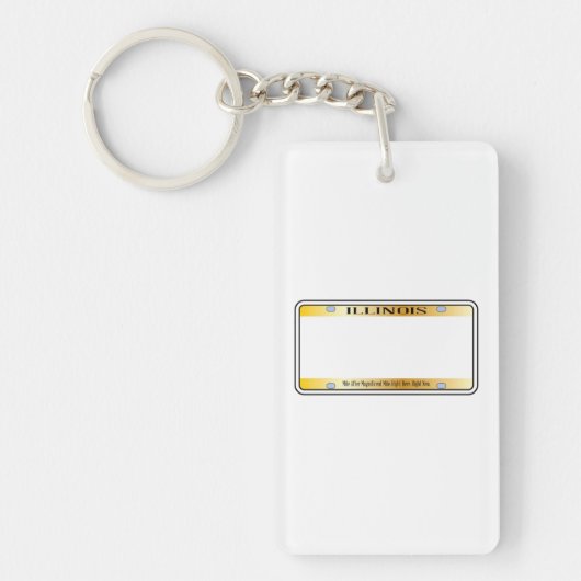 イリノイ空白の州免許プレート キーホルダー (正面)