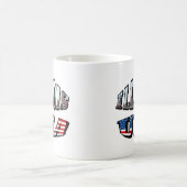 イリノイ米国国旗と州フォト文字 コーヒーマグカップ (中央)