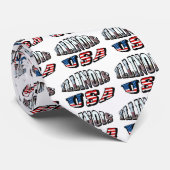 イリノイ米国国旗と州フォト文字 ネクタイ (ロール)