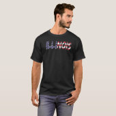 イリノイ米州アメリカ合衆国アメリカ国旗イリノイF Tシャツ (正面フル)