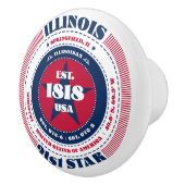 イリノイ米州赤白青タイポグラフィ セラミックノブ (右)