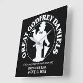 イリノイ素晴らし州スキー市ゴドフリー・ダニエル・レストラン スクエア壁時計 (傾斜)