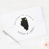 イリノイ結婚のトリートボックスバッグ用歓迎シール ラウンドシール (封筒)