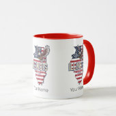 イリノイ統一された州イーグルレトロ地図ヴィンテージUSA マグカップ (正面右)