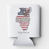 イリノイ統一された州イーグルレトロ地図ヴィンテージUSA 缶クーラー (裏面)