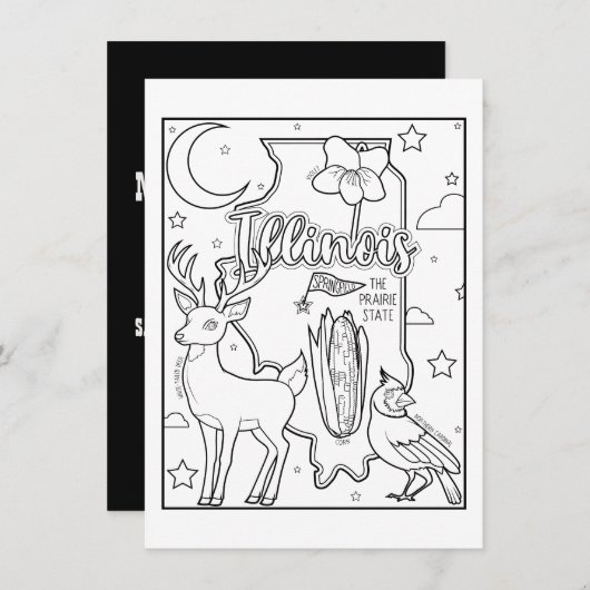 イリノイ色の目襟 招待状 (正面/裏面)