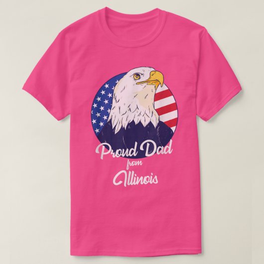 イリノイ誇りを持った州ハッピーファーザーの日からのパパ Tシャツ (デザイン正面)
