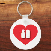 イリノイ赤いハート- I love il キーホルダー (正面)