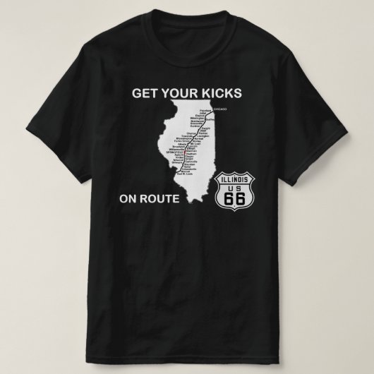 イリノイ蹴ルート66にアクセス Tシャツ (デザイン正面)