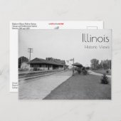 イリノイ鉄道駅エルムハースト ポストカード (正面/裏面)