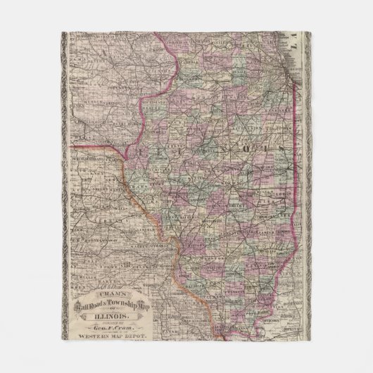 イリノイ10 フリースブランケット (正面)